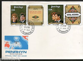 Penrhyn 1986 Royal Wedding of Prince Andrew and Sarah Sc 343-44 FDC# 8214