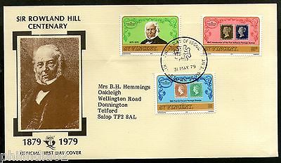 St. Vincent 1979 Rowland Hill Death Centenary Stamp on Stamp Sc 545-7 FDC #16339