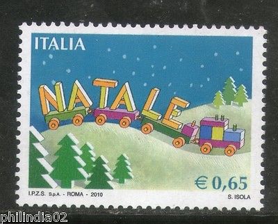 Italia 2010 Natale Village Train Locomotive Railway 1v MNH # 3536