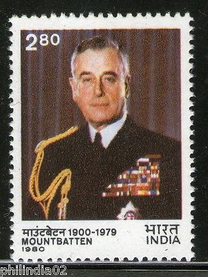 India 1980 Lord Earl Louis Mountbatten Phila-826 / Sc 872 MNH