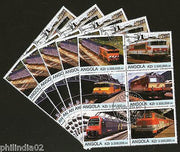 Angola 2000 Electric Locomotive Railway Transport Setenant BLK/6 CancelX5 #13490