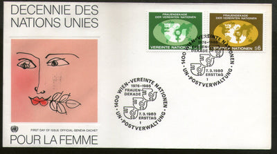 United Nations - Vienna 1980 UN Decade for Women Womens Year Emblem Map FDC # 25 - Phil India Stamps