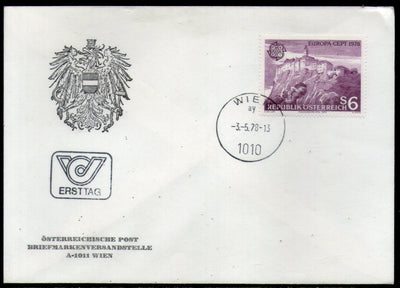 Austria 1978 EUROPA CEPT Architecture Riegersburg, Styria Sc 1079 FDC # 262 - Phil India Stamps
