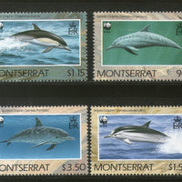 Montserrat 1990 WWF Dolphins Fish Marine Life Animal Fauna Sc 753-56 MNH # 103 - Phil India Stamps