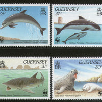 Guernsey 1990 Gray Seal Whale Marine Life Sc 441-44 Animal Fauna WWF MNH # 104 - Phil India Stamps