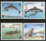 Guernsey 1990 Gray Seal Whale Marine Life Sc 441-44 Animal Fauna WWF MNH # 104 - Phil India Stamps