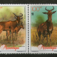 Mozambique 1991 WWF Lichtenstein's Hartebeest Antelope Deer Wildlife Sc 1145 MNH # 108 - Phil India Stamps