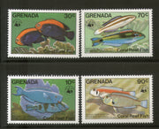 Grenada 1984 WWF Coral Reef Fishes Marine Life 4v Sc 1211-14 MNH # 010 - Phil India Stamps