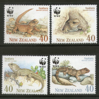 New Zealand 1991 WWF Tuatara Lizerd Reptiles Wildlife Fauna Sc 1023-26 MNH # 110 - Phil India Stamps