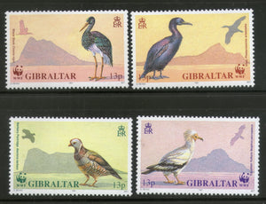 Gibraltar 1991 WWF Stork Vulture Shag Barbary Birds Wildlife Sc 591-94 MNH # 112 - Phil India Stamps