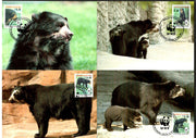 Bolvia 1991 WWF Spectacled Bear Wildlife Animal Sc 827-30 Set of 4 Max Cards # 113 - Phil India Stamps
