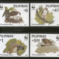 Philippines 1991 WWF Eagle Birds of Prey Wildlife Fauna Sc 2094-97 MNH # 115 - Phil India Stamps