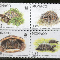 Monaco 1991 WWF Hermann's Tortoise Reptiles Wildlife Fauna Sc 1778-81 MNH # 121 - Phil India Stamps