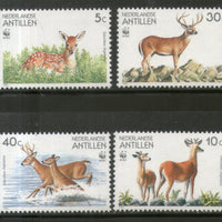 Netherlands Antilles 1992 WWF White-tailed Deer Wildlife Animala Fauna Sc 666-69 MNH # 123 - Phil India Stamps