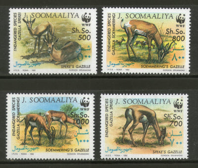 Somalia 1992 WWF Speke & Soemmering Gazelle Wildlife Animal Sc 607-10 MNH # 126