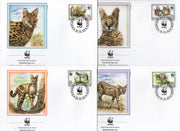 Burundi 1992 WWF Serval Cat Family Fauna Wildlife Sc 681-84 FDCs # 133