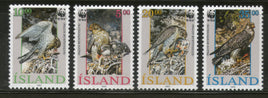 Iceland 1992 WWF Eagle Gyrfalcon Birds of Prey Wildlife Animal Sc 762-65 MNH # 136 - Phil India Stamps