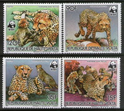 Upper Volta Burkina Faso 1984 Cheetah Wildlife Animal Fauna Sc 654-7 WWF MNH # 014 - Phil India Stamps