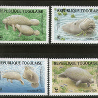 Togo 1984 WWF Manetees Marine Life Animal Mammals Fauna 4v Sc 1241-44 MNH # 017 - Phil India Stamps