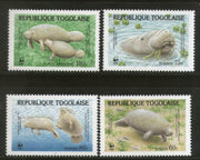 Togo 1984 WWF Manetees Marine Life Animal Mammals Fauna 4v Sc 1241-44 MNH # 017 - Phil India Stamps