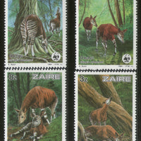 Zaire 1984 WWF Okapi Giraffe Family Wildlife Animal Fauna 4v Sc 1168-71 MNH #018