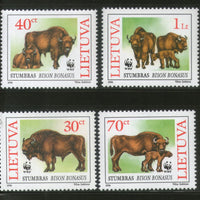 Lithuania 1996 WWF European Bison Wildlife Fauna Animals Sc 529-32 MNH # 191