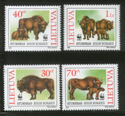 Lithuania 1996 WWF European Bison Wildlife Fauna Animals Sc 529-32 MNH # 191