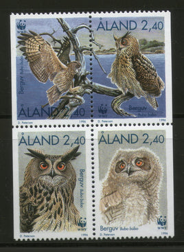 Aland 1996 WWF Eagle Owl Birds of Prey Wildlife Fauna Sc 122-25 MNH # 195