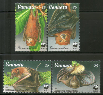 Vanuatu 1996 WWF Fruit Bats Wildlife Fauna Animals Sc 673-76 MNH # 196