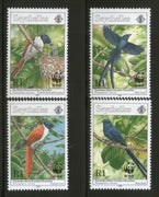 Seychelles 1996 WWF Birds Black Paradise Flycatcher Wildlife Sc 775-78 MNH # 199