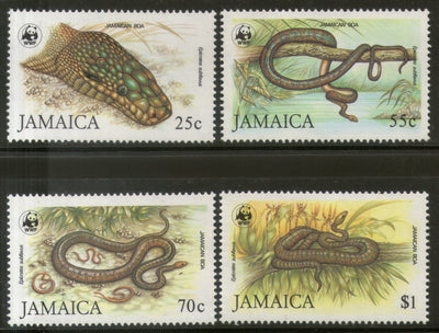 Jamaica 1984 WWF Jamaican Boa Snake Reptiles Wildlife 4v Sc 591-94 MNH # 019 - Phil India Stamps