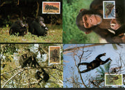 Sierra Leone 1983 WWF Chimpanzees Monkey Wildlife Animal Sc 786-89 4 Max Cards # 01 - Phil India Stamps