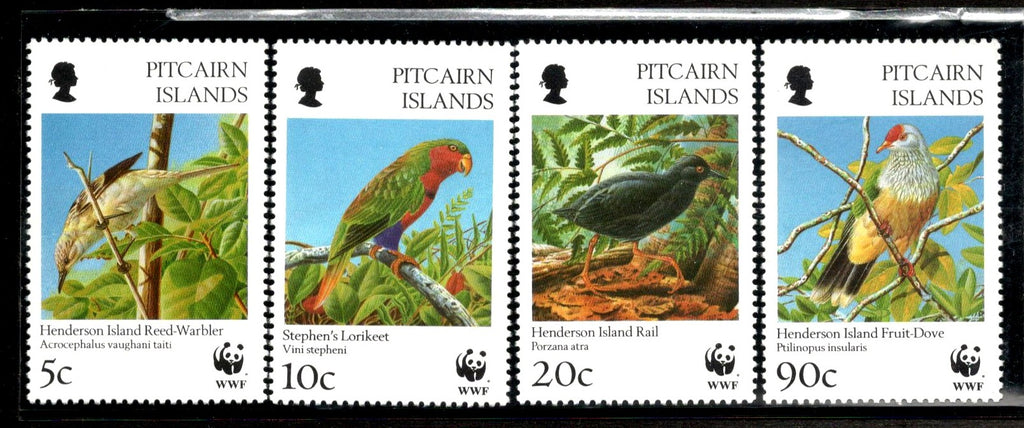 Pitcairn Islands 1996 WWF Henderson Island Birds Wildlife Fauna Sc 457-60 MNH # 207