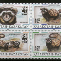 Kazakhstan 1997 WWF Marbled Polecat Wildlife Animals Fauna Sc 171-74 MNH # 211