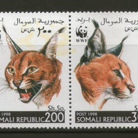 Somalia 1998 WWF Caracal Big Cat Wildlife Animals Fauna Se Tenant MNH # 243