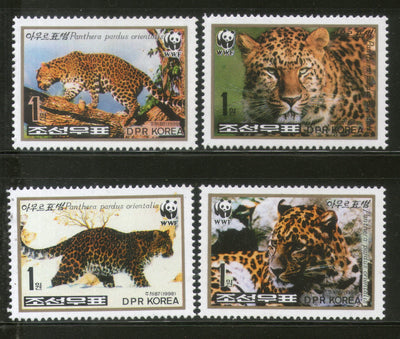Korea 1998 WWF Amur Leopard Big Cat Wildlife Animals Fauna Sc 3784-87 MNH # 245