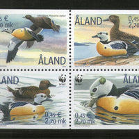 Aland 2001 WWF Steller's Eider Birds Wildlife Animals Sc 185 MNH # 282