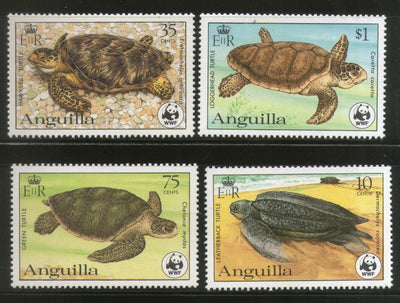Anguilla 1983 WWF Local Turtle Reptiles Marine Life Fauna Sc 537-40 MNH # 002 - Phil India Stamps