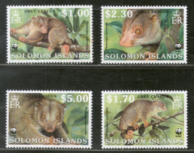Solomon Islands 2002 WWF Grey Cuscus Wildlife Animal Fauna Sc 927-30 MNH # 302