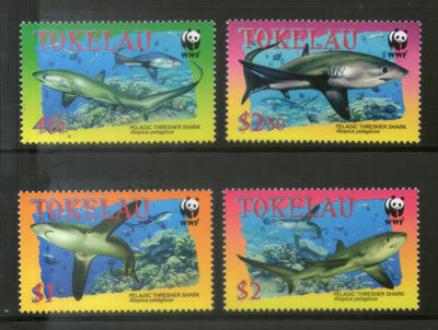 Tokelau 2002 WWF Pelagic Thresher Shark Marine Life Fish Sc 308-11 Fauna MNH # 308