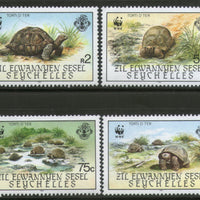 Seychellles Zil Elwannyen Sesel 1985 WWF Giant Tortoise Reptiles Sc 106-9 MNH # 030 - Phil India Stamps
