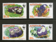 Aitutaki 2002 WWF Tahitian Blue Lorikeet Parrot Birds Wildlife Animals Sc 533-36 MNH # 313