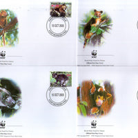 Papua New Guinea 2003 WWF Tree Kangaroos Wildlife Animal Sc 1090 Set of 4 FDCs #328 - Phil India Stamps