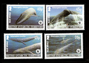 British Antarctic Territory 2003 WWF Blue Whale Fish Marine Life Animals Sc 326-29 MNH # 334