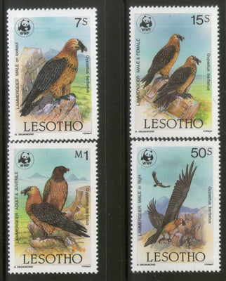Lesotho 1986 WWF Bearded Vulture Bird of Prey Wildlife Fauna Sc 512-15 MNH # 034 - Phil India Stamps