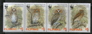 Philippines 2004 WWF Owls Birds of prey Wildlife Animals Fauna Sc 2946-49 MNH # 357
