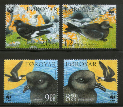 Faroe Islands 2005 WWF Petrels Birds Wildlife Animals Fauna Sc 458-61 MNH # 365
