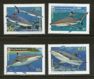 Cocos Keeling Islands 2005 WWF Sharks Fish Marine Life Animal Sc 341-3 MNH # 367