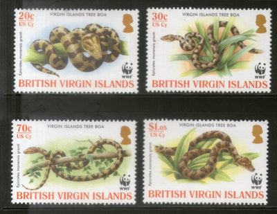 British Virgin Islands 2005 WWF Boa Snake Reptiles Wildlife Animal Sc 1051-54 MNH # 372