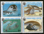 Mauritania 1986 WWF Monk seal Fish Marine Life Animal 4V Sc 597-600 MNH # 037 - Phil India Stamps